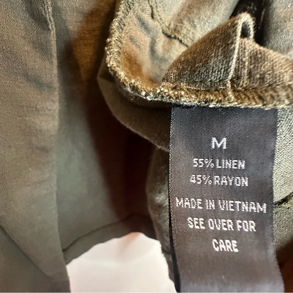 A. BYER  Women’s Linen Blend Green Open Front Vest Lagenlook Size M - Picture 6 of 8